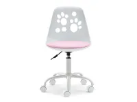 Produkt: Fotel biurowy foot biały-różowy skóra ekologiczna, podstawa biały
