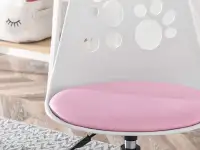 Fotel obrotowy dla dziewczynki FOOT BIAŁO - RÓŻOWY - charakterystyczne detale