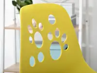 Krzesło biurowe dla dziecka FOOT ŻOŁTO-SZARE Z NOGĄ CHROM - charakterystyczne łapki