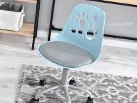 Fotel dziecięcy do biurka FOOT NIEBIESKO-SZARY z kółkami - nowoczesna forma