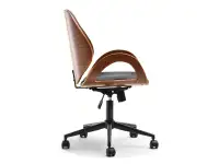 Fotel biurowy GINA drewnieny ORZECH - CZARNA SKÓRA ANTIC - profil