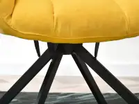 Fotel wypoczynkowy KIRA ŻÓŁTY z obracanym siedziskiem - obrotowe siedzisko