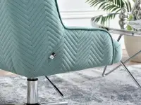 Fotel do salonu obrotowy BILBAO TURKUS + CHROM - charakterystyczne detale