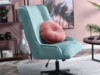 Fotel obrotowy do salonu BILBAO TURKUS - CZARNY - komfortowe siedzisko