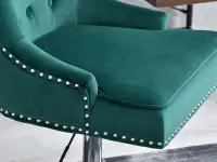 Fotel w stylu ludwik SORIA ZIELONY z weluru do biurka - oryginalna bryła