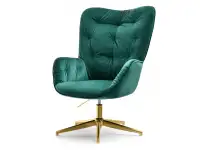 Produkt: Fotel merida zielony welur, podstawa złota
