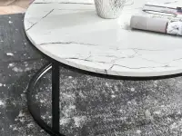 Marmurowy stolik kawowy KODIA XL BIAŁO - CZARNY - solidne wykończenie