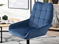 Fotel wypoczynkowy obrotowy DIEGO NIEBIESKI + CZARNY - komfortowe siedzisko