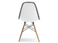 Krzesło tapicerowane MPC WOOD TAP PEPITKA + DREWNO BUK - tył