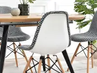 Krzesło tapicerowane MPC WOOD TAP PEPITKA + DREWNO BUK - tył z tworzywa