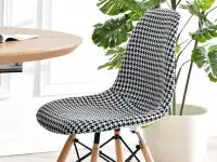 Krzesło tapicerowane MPC WOOD TAP PEPITKA + DREWNO BUK - tapicerowanie w pepitke