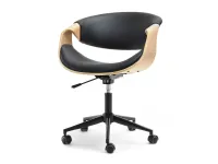 Produkt: Fotel biurowy rapid dąb-czarny skóra ekologiczna, podstawa czarny