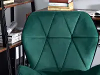 Fotel obracany do biurka VELO ZIELONY NA CZARNEJ NODZE - charakterystyczne detale