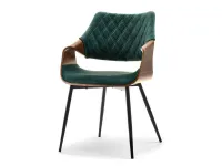 Produkt: Krzesło renzo orzech-zielony welur, podstawa czarny