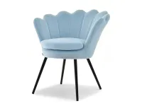 Produkt: Fotel lazar niebieski welur, podstawa czarny