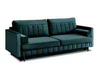 Welurowa sofa wolnostojąca CALVO BUTELKOWA ZIELEŃ z funkcją