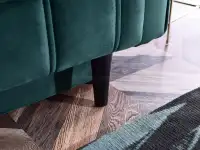 Welurowa sofa wolnostojąca CALVO BUTELKOWA ZIELEŃ z funkcją - drewniane nóżki
