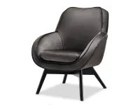 Produkt: Fotel mers czarny stalowy welur, podstawa czarny