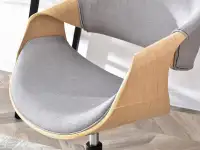 fotel biurowy rapid dąb-szary tkanina, podstawa czarny