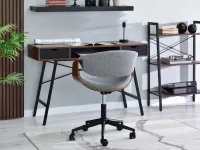 fotel biurowy rapid orzech-szary tkanina, podstawa czarny