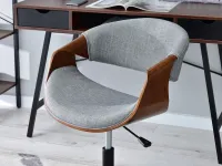 fotel biurowy rapid orzech-szary tkanina, podstawa czarny