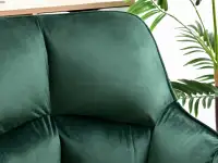 fotel isla zielony welur, podstawa chrom