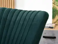 fotel lanza zielony welur, podstawa czarny