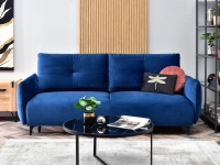 sofa lulu granatowa welur, podstawa czarny