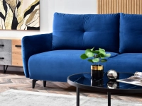 sofa lulu granatowa welur, podstawa czarny