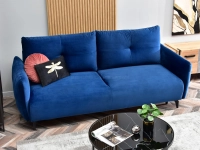 sofa lulu granatowa welur, podstawa czarny