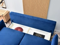 sofa lulu granatowa welur, podstawa czarny
