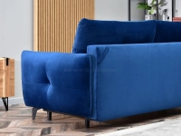 sofa lulu granatowa welur, podstawa czarny