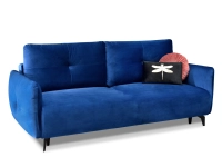 sofa lulu granatowa welur, podstawa czarny