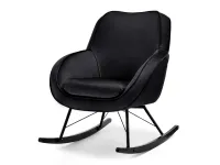 Produkt: fotel coco czarny welur, podstawa czarny-czarny