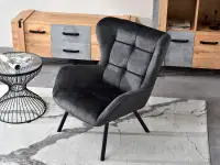 fotel noel grafitowy tkanina, podstawa czarny