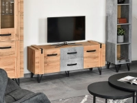System zestaw soho 02 dąb-beton, podstawa czarny