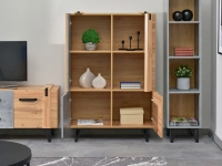 System zestaw soho 02 dąb-beton, podstawa czarny