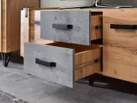 System zestaw soho 02 dąb-beton, podstawa czarny