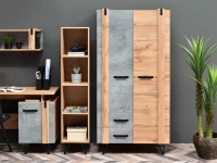 System soho sh01 szafa dwudrzwiowa dąb-beton, podstawa czarny