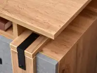 System soho sh09 biurko dąb-beton, podstawa czarny