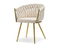 Produkt: krzesło rosa beżowy welur, podstawa złoty