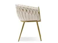 krzesło rosa beżowy welur, podstawa złoty