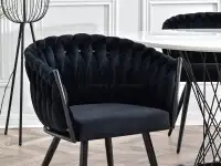 krzesło rosa czarny welur, podstawa czarny
