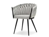 Produkt: krzesło rosa szary welur, podstawa czarny