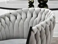 krzesło rosa szary welur, podstawa czarny