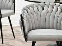 krzesło rosa szary welur, podstawa czarny