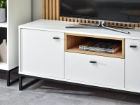 System puro pu07 komoda rtv biały-dąb, podstawa czarny