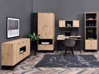 System zestaw puro 03 dąb-czarny, podstawa czarny