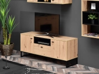 System puro pu07 komoda rtv dąb-czarny, podstawa czarny