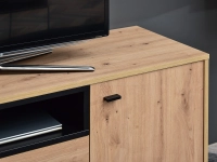 System puro pu07 komoda rtv dąb-czarny, podstawa czarny